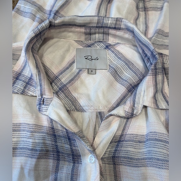 Rails Revolve Hunter White Coast Blush Plaid Button Up Size S #100-550-186 EUC - Picture 10 of 14